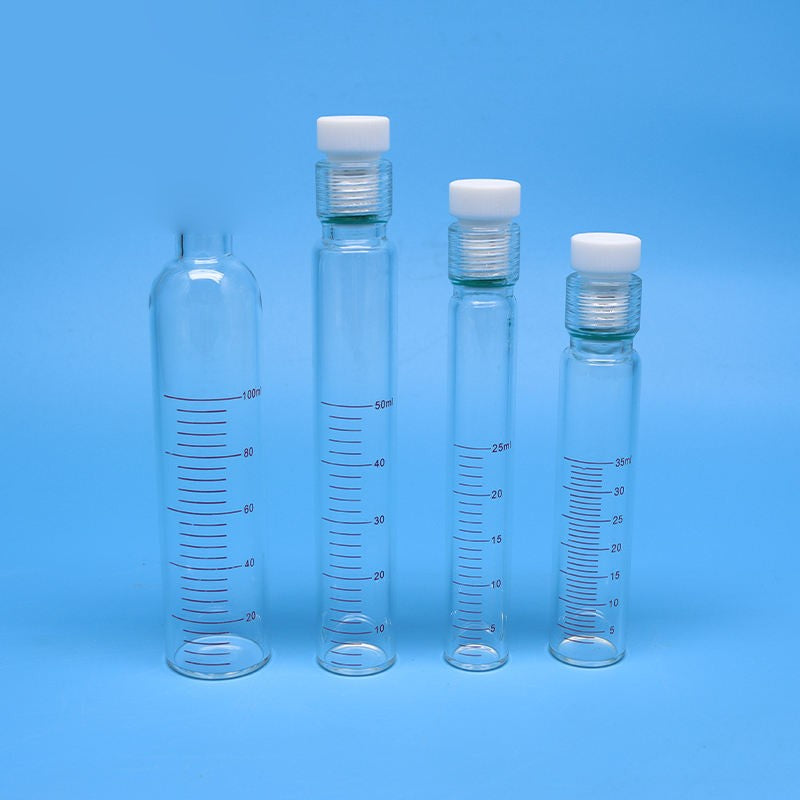 Borosilicate glass pressure reaction tube with PTFE screw plug