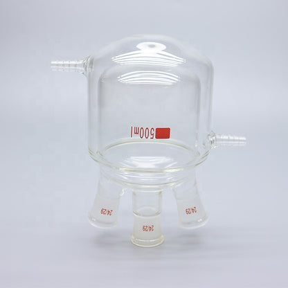 Glass Three-neck double-layer jacketed round bottom reaction flask