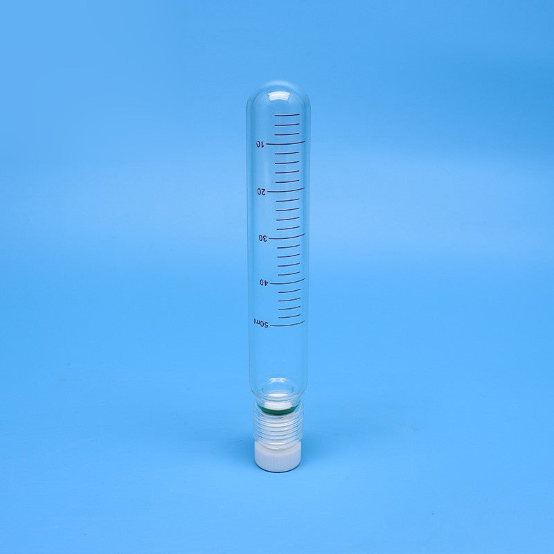 Round glass test tubes / pressure reaction tubes with PTFE screw plug and clear scales
