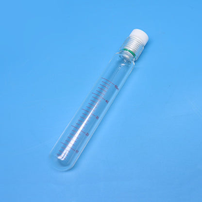 Round glass test tubes / pressure reaction tubes with PTFE screw plug and clear scales