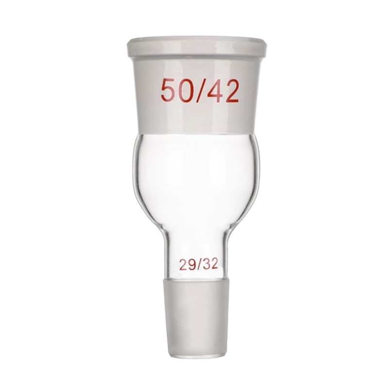 Borosilicate glass reducing/enlarging distillation joint adapter