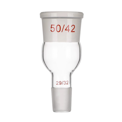 Borosilicate glass reducing/enlarging distillation joint adapter