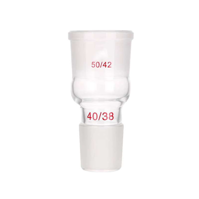 Borosilicate glass reducing/enlarging distillation joint adapter