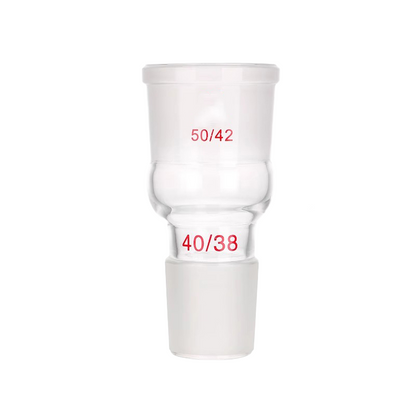 Borosilicate glass reducing/enlarging distillation joint adapter