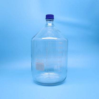 GL45 borosilicate glass reagent bottle with blue screw cap