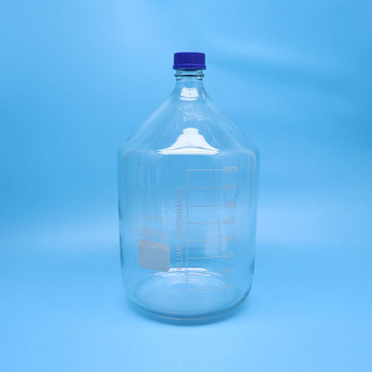 GL45 borosilicate glass reagent bottle with blue screw cap
