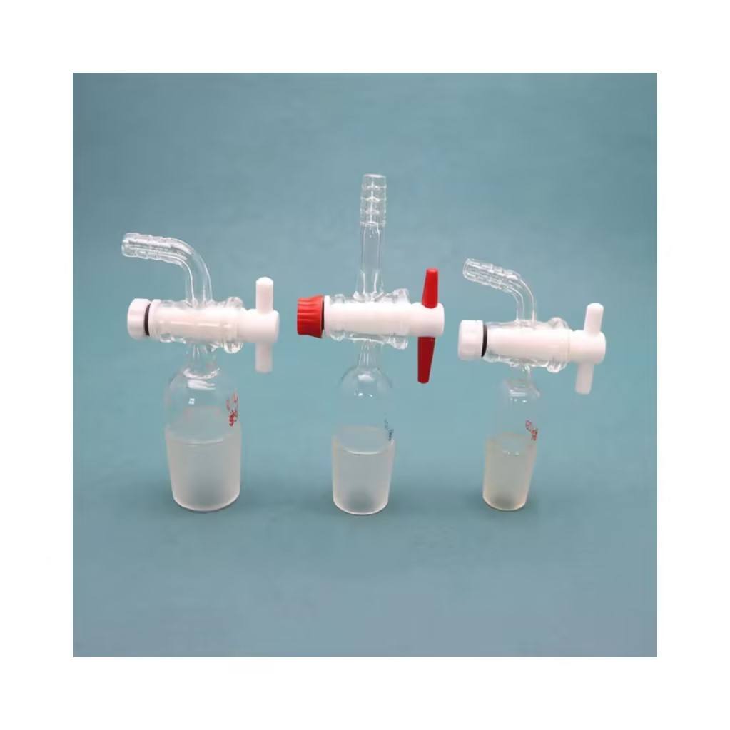 Borosilicate glass vacuum flow control adapter with ground joints