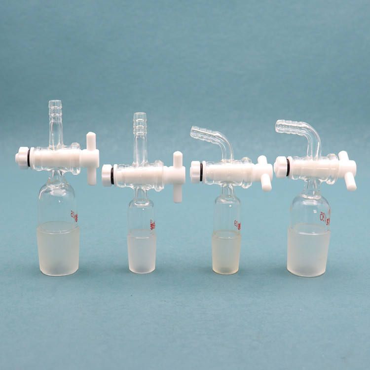 Borosilicate glass vacuum flow control adapter with ground joints