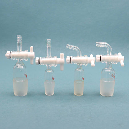 Borosilicate glass vacuum flow control adapter with ground joints