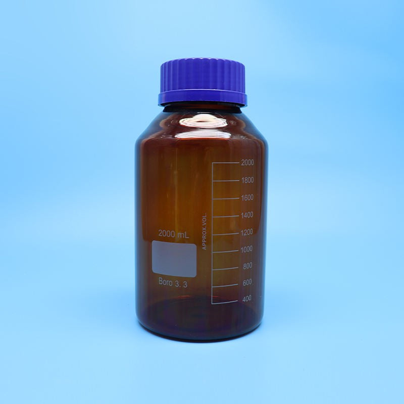 2000 ml brown borosilicate glass chemical reagent bottle
