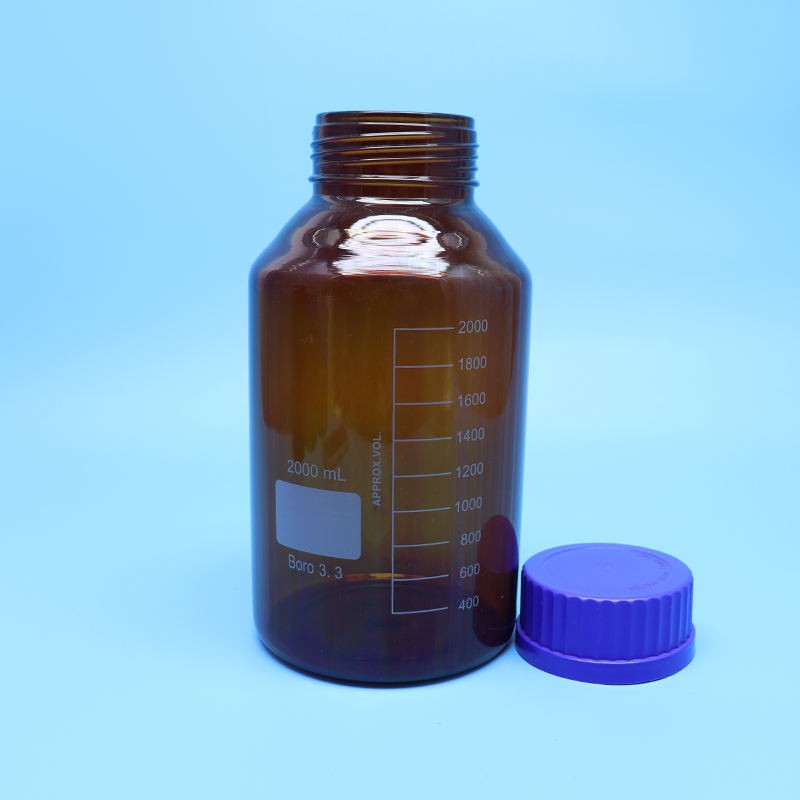 2000 ml brown borosilicate glass chemical reagent bottle
