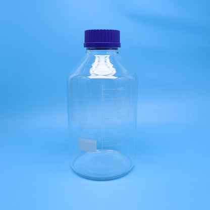 5000 ml clear glass GL80 reagent bottle with blue screw cap