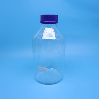 5000 ml clear glass GL80 reagent bottle with blue screw cap