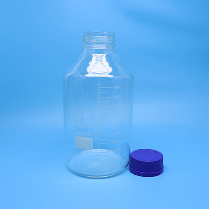 5000 ml clear glass GL80 reagent bottle with blue screw cap
