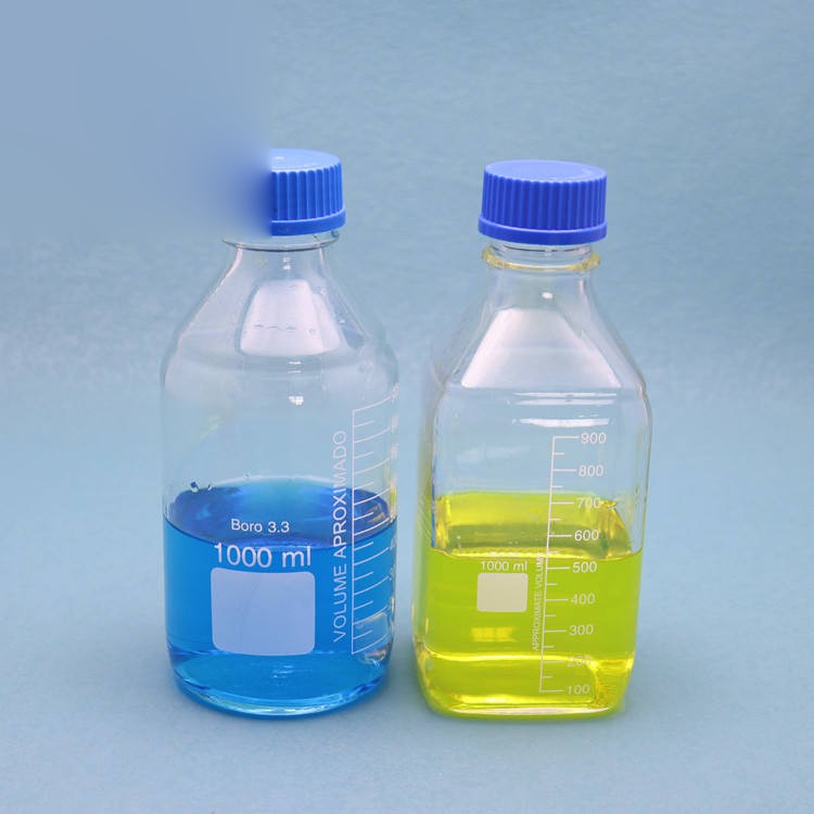 Borosilicate Glass Round-bottom blue screw-cap glass media storage / reagent bottle