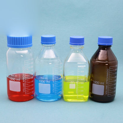Borosilicate Glass Round-bottom blue screw-cap glass media storage / reagent bottle