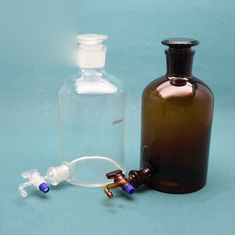 Borosilicate Glass aspirator bottle with bottom hose connection/stopcock