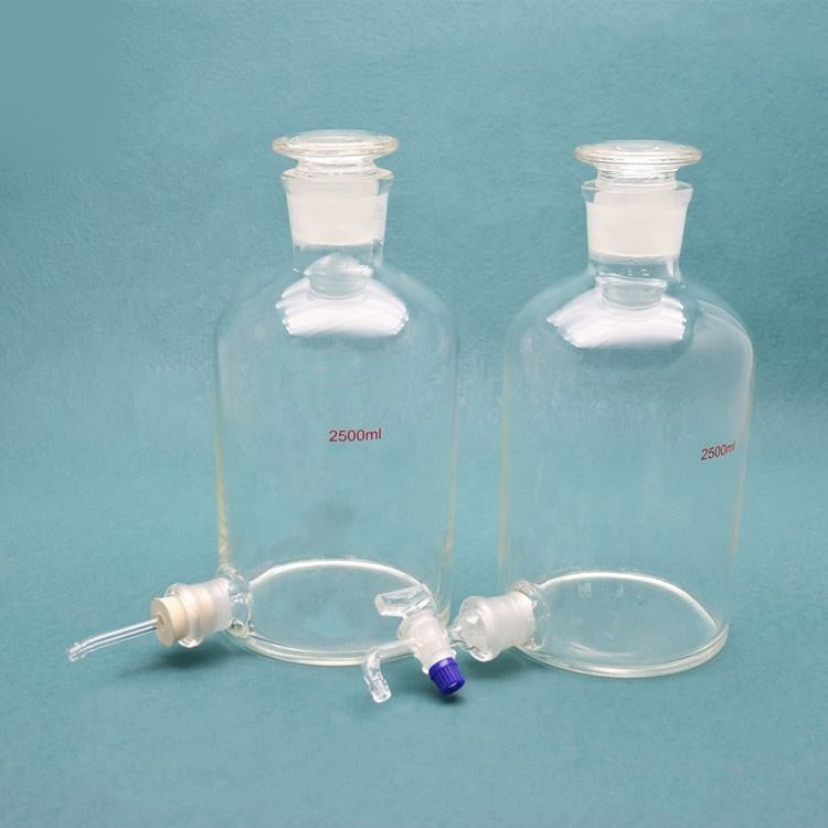 Borosilicate Glass aspirator bottle with bottom hose connection/stopcock