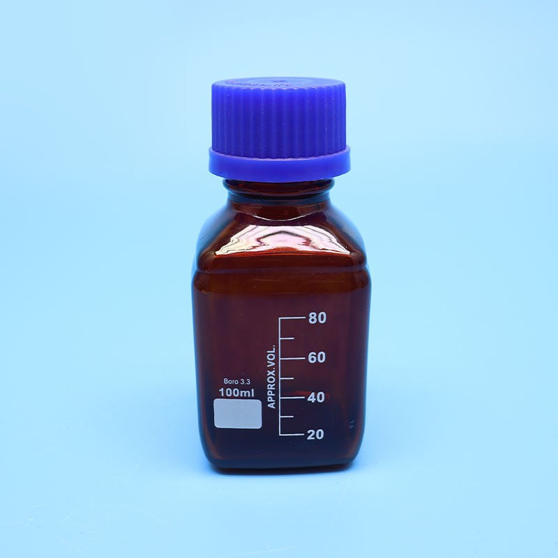 Square GL45 glass reagent bottle