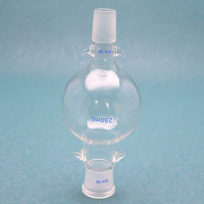 Two-neck round-bottom glass reagent/reaction bottle