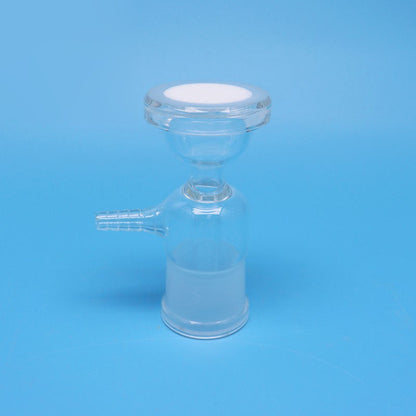 Glass solvent filtration components for vacuum filtration devices