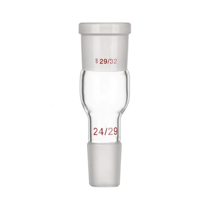 Borosilicate glass thermometer inlet adapter with threaded screw head and standard 24/40 connector