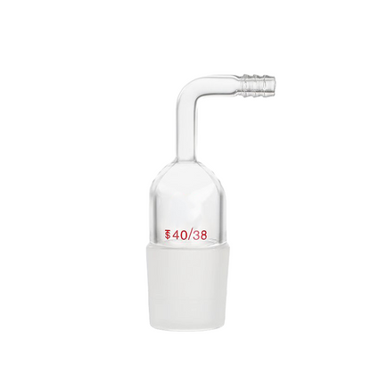 Borosilicate glass curved inlet adapter with standard conical joint