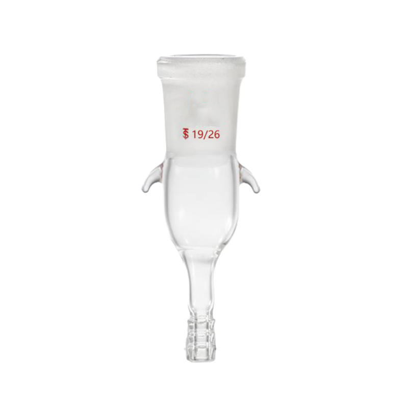 Borosilicate glass straight gas insertion adapter with ear pricks and standard adapter