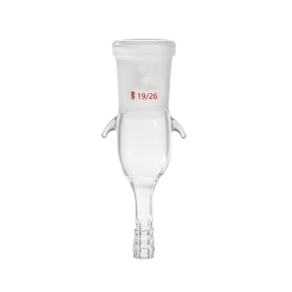 Borosilicate glass straight gas insertion adapter with ear pricks and standard adapter
