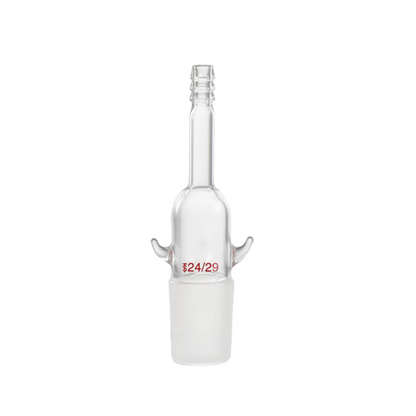 Borosilicate glass straight gas insertion adapter with ear pricks and standard adapter