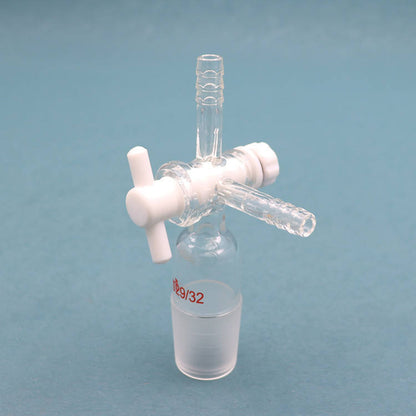 Borosilicate glass 3-way vacuum flow control adapter with stopcock and ground joints