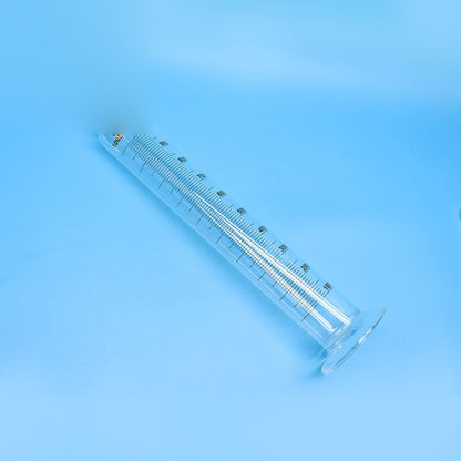 Borosilicate glass graduated measuring cylinder with stopper/plug and circular base