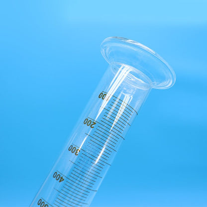 Borosilicate glass graduated measuring cylinder with stopper/plug and circular base