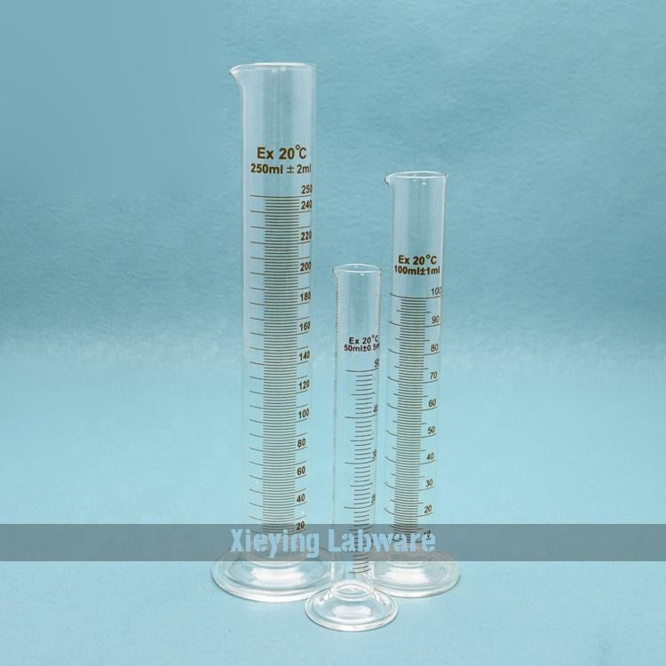 Measuring cylinder with round base & spout