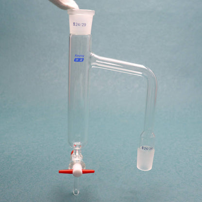 Glass water distributor with PTFE/glass piston stopcock