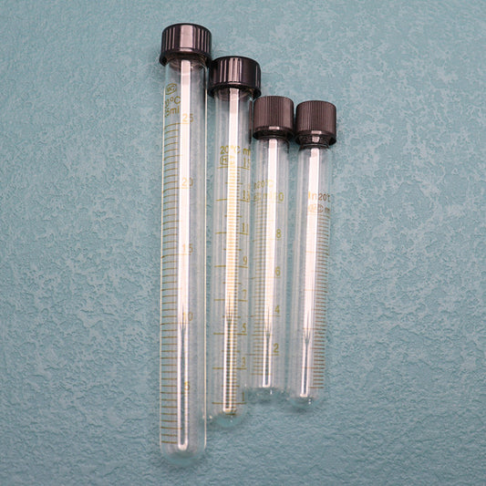 Borosilicate glass culture/test tube with screwcap and PTFE stopper
