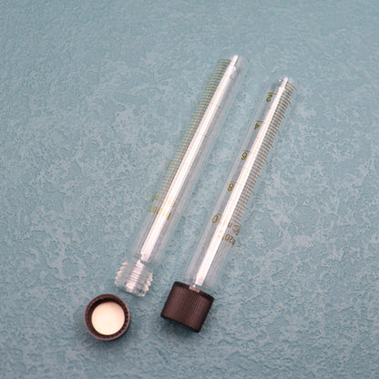 Borosilicate glass culture/test tube with screwcap and PTFE stopper