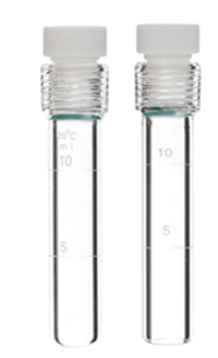 Borosilicate glass colorimetric tube with plastic plug