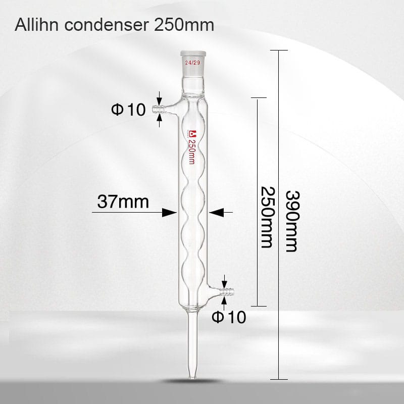 2-Neck Flask Distillation apparatus Kit with Allihn Condenser, 250-1.000 ml, include stand & heating