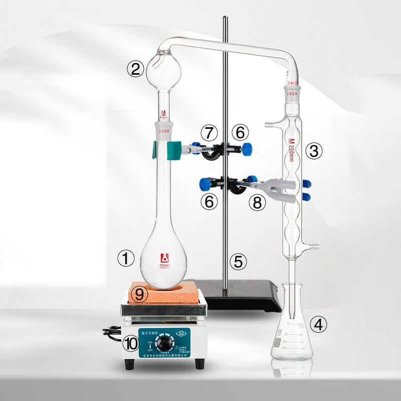 Kjeldahl Distillation apparatus Kit with Allihn Condenser, 250-1.000 ml, include stand & heating
