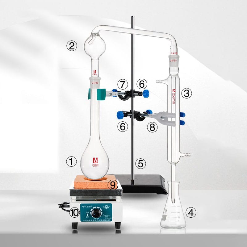 Kjeldahl Distillation apparatus Kit with Liebig Condenser, 250-1.000 ml, include stand & heating