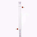 Liebig condenser with joint and unscrewable plastic connectors, length 200 mm to 500 mm.