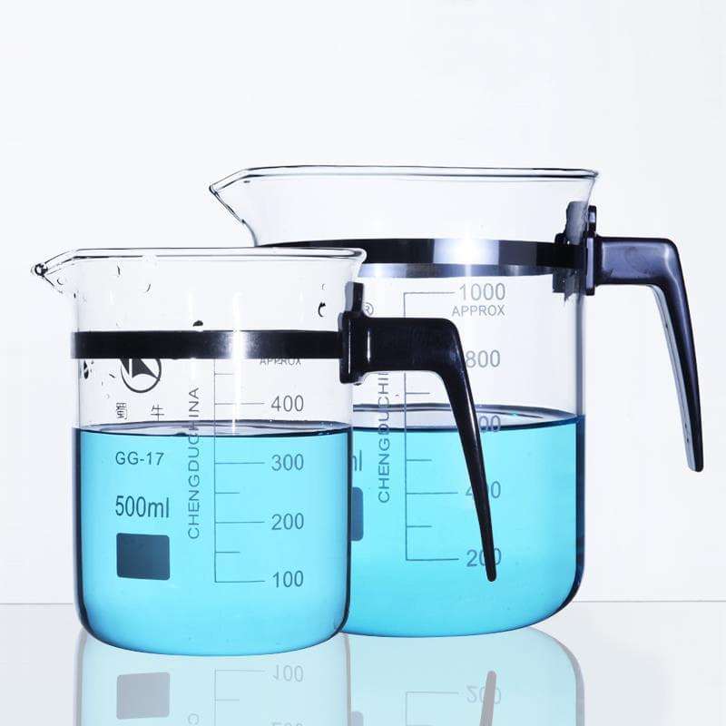 Measuring beaker with handle, graduated, 500 ml to 1.000 ml