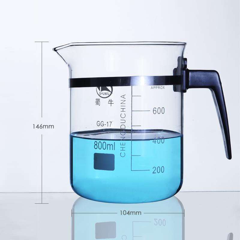Measuring beaker with handle, graduated, 500 ml to 1.000 ml
