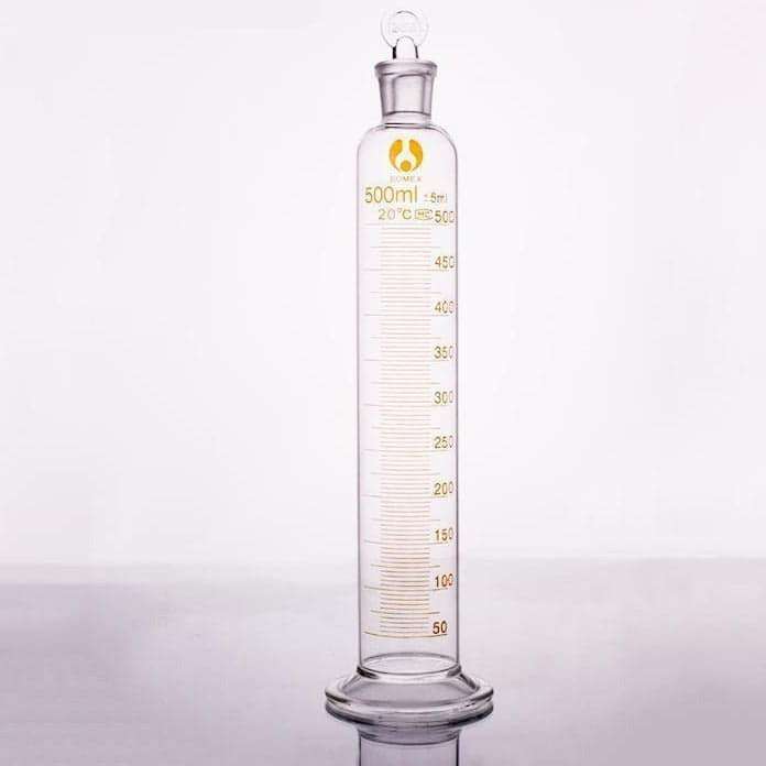 Mixing cylinder with stopper, capacity 50 to 3.000 ml