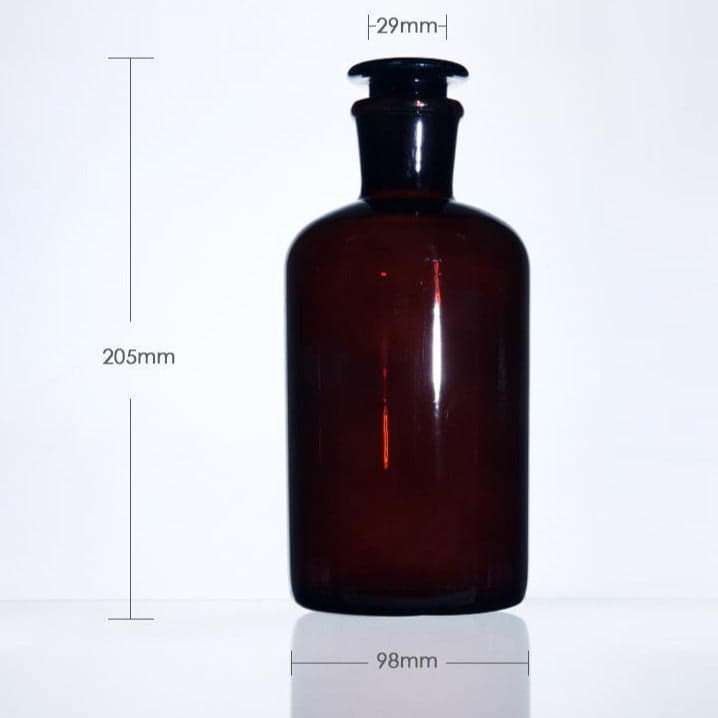 Narrow mouth bottle, brown glass, 60 ml to 20.000 ml