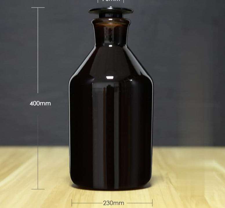 Narrow mouth bottle, brown glass, 60 ml to 20.000 ml