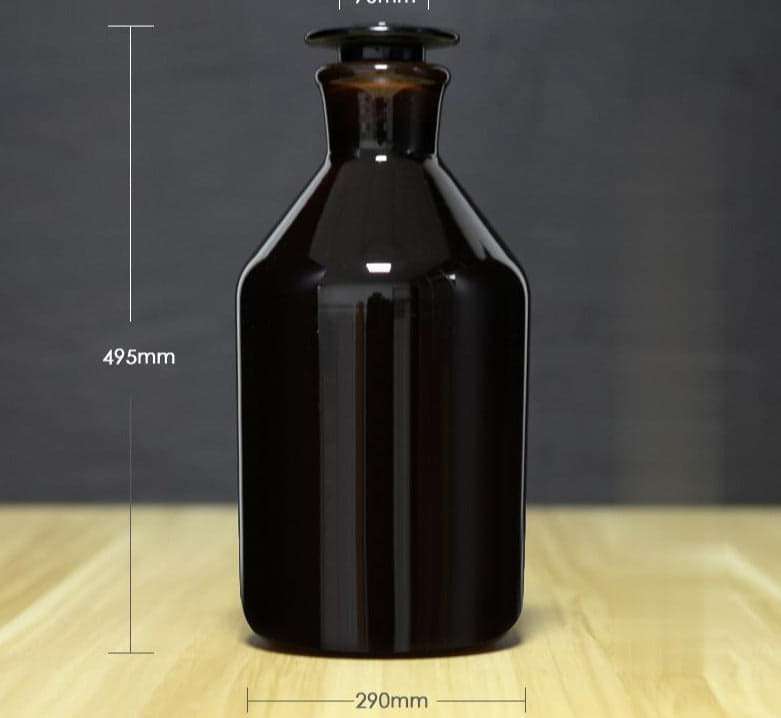 Narrow mouth bottle, brown glass, 60 ml to 20.000 ml