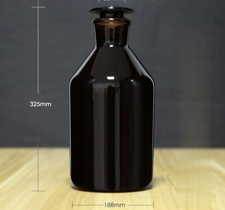 Narrow mouth bottle, brown glass, 60 ml to 20.000 ml