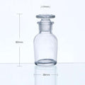 Narrow mouth bottle, clear glass, ungraduated, 30 ml to 1.000 ml